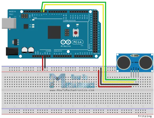 hc-sr04 fritzing