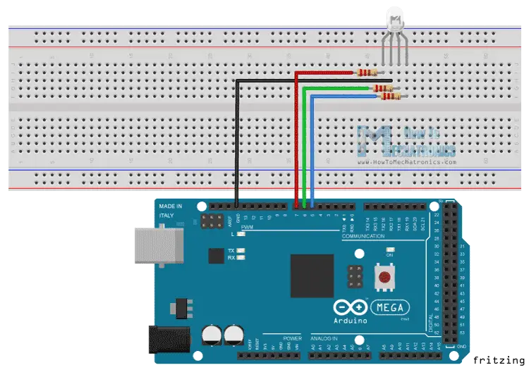 Arduino RGB LED - Circuit diagram