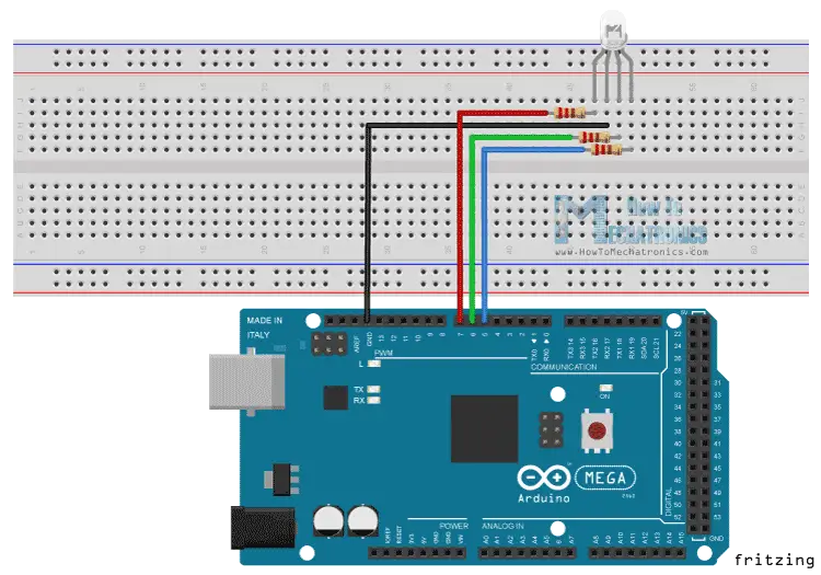  Schéma de circuit LED Arduino RGB 