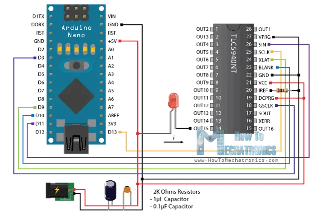 Arduino-and-TLC5940-Wiring---Circuit-Schematics