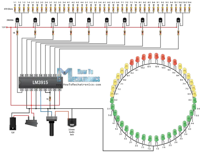 Infinity Mirror Music Vu Meter Electronics Project Using Lm3915 Ic How To Mechatronics 7865