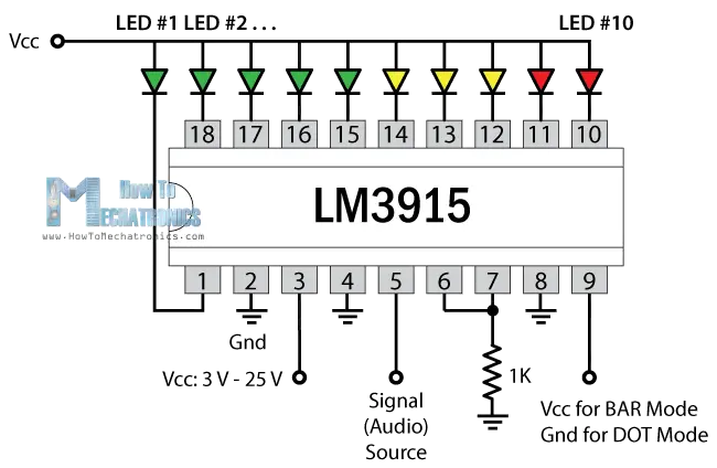 LM3915 Circuit Schematics