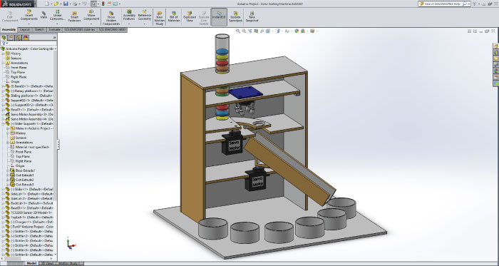 Color Sorting Machine Arduino Project Solidworks Model