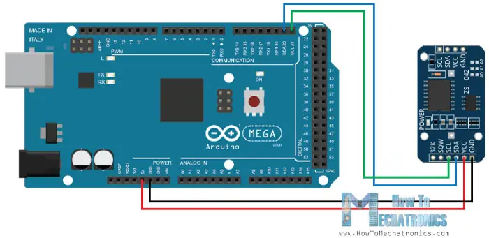 Arduino and DS3231 Real Time Clock Circuit Schematics