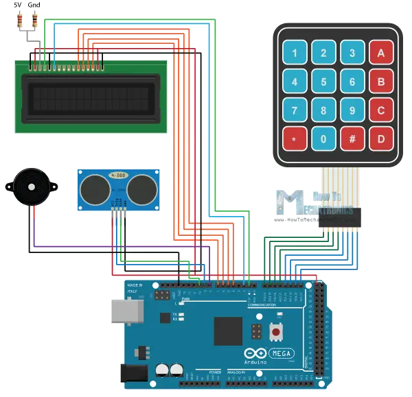 Arduino Alarm System Circuit Schematics