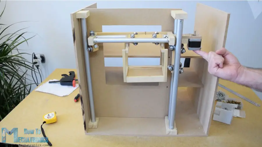 mechatronics diy vending machine project sliding system with bearings