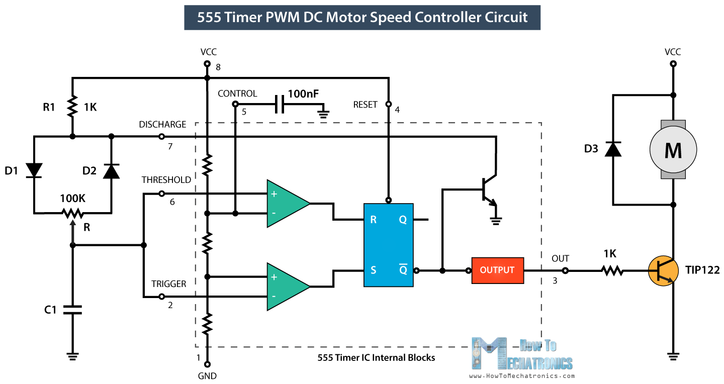 Servo Motor Driver Circuit 555 Timer