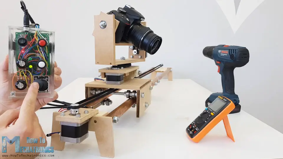 DIY Motorized Camera Slider with Pan and Tilt Mechanism Arduino Based