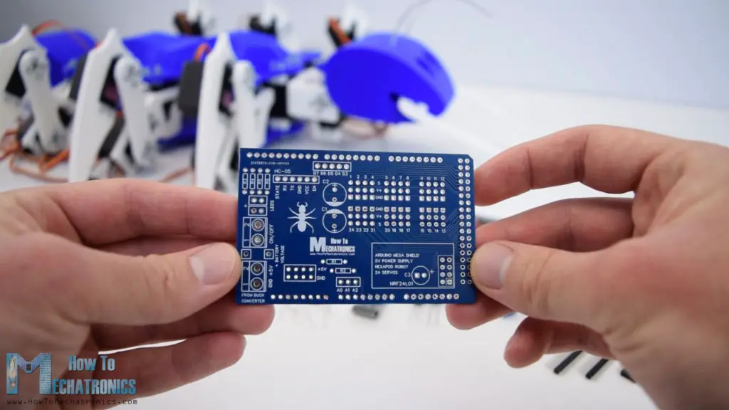 Arduino Hexapod thiết kế tùy chỉnh PCB cho 24 servos