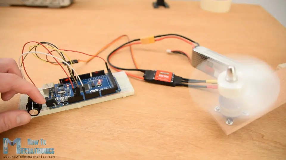 Controlling brushless motor using Arduino and ESC