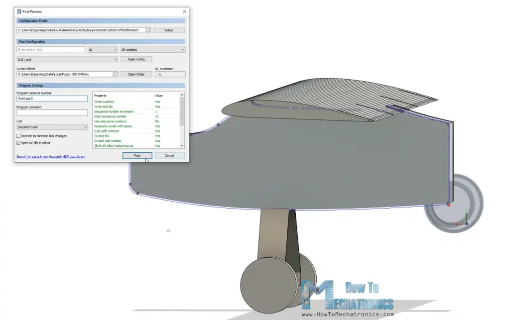 Generating G-code for GRBL in Fusion 360