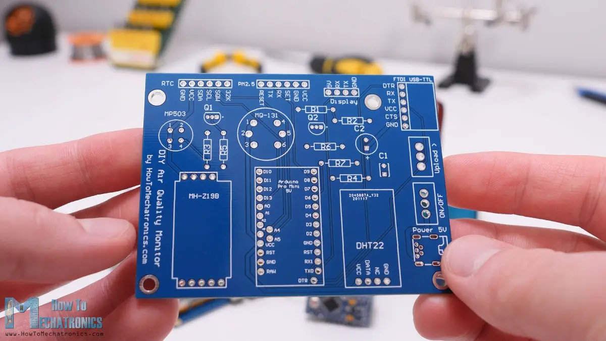 Arduino Air Quality Monitor Custom designed PCB