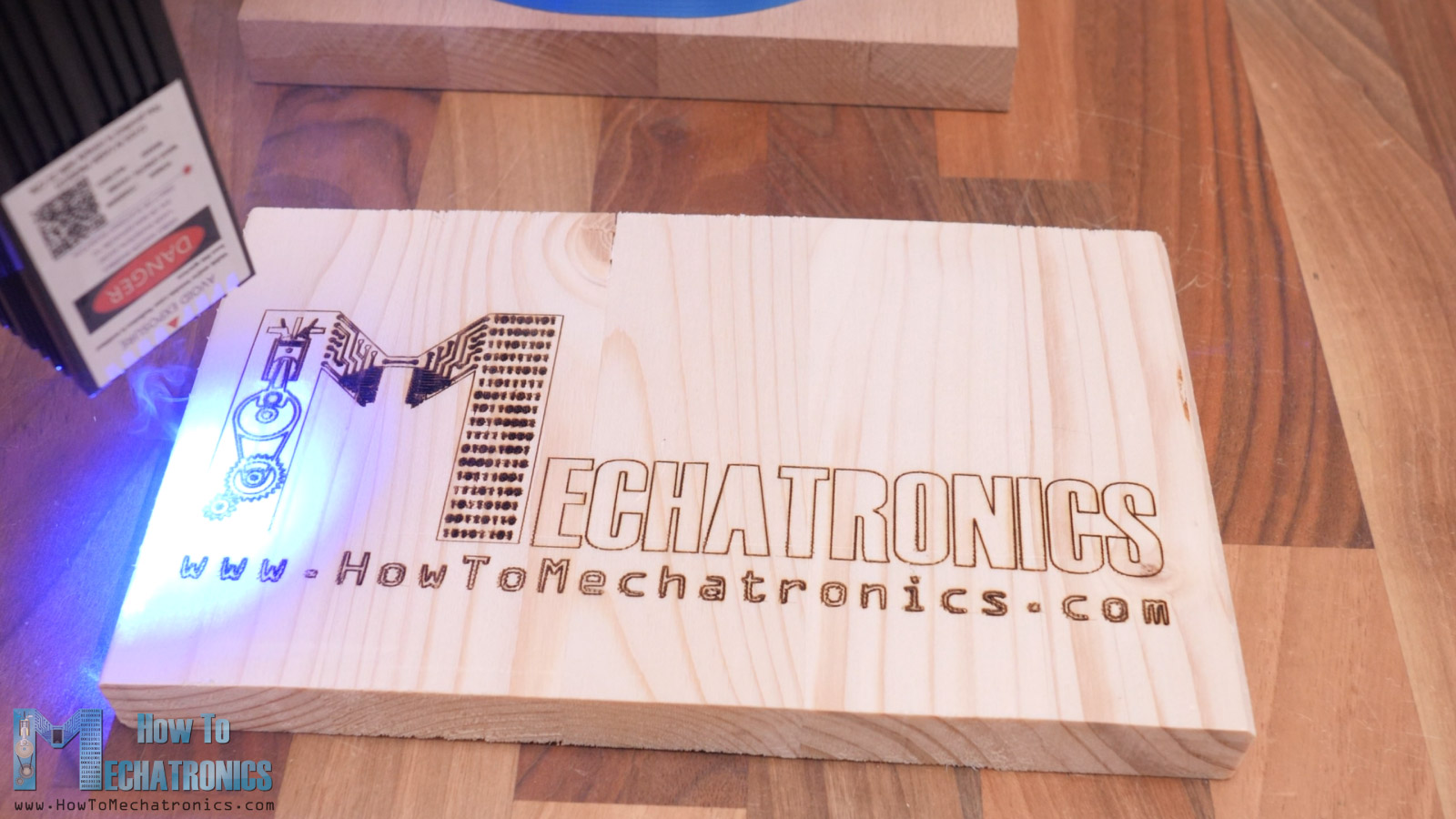 Laser Engraving the How To Mechatronics Logo with SCARA Robot