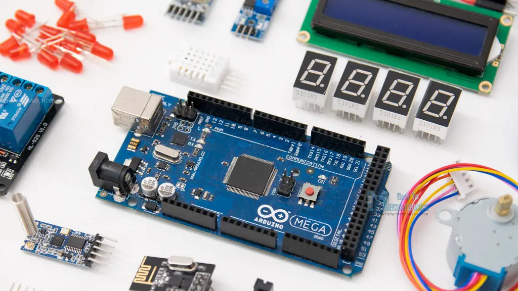 Arduino Mega Board and various sensors and Arduino modules