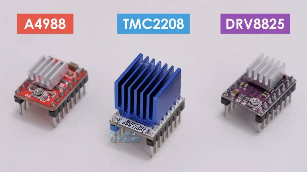 TMC2208 vs A4988 vs DRV8825 stepper motor drivers