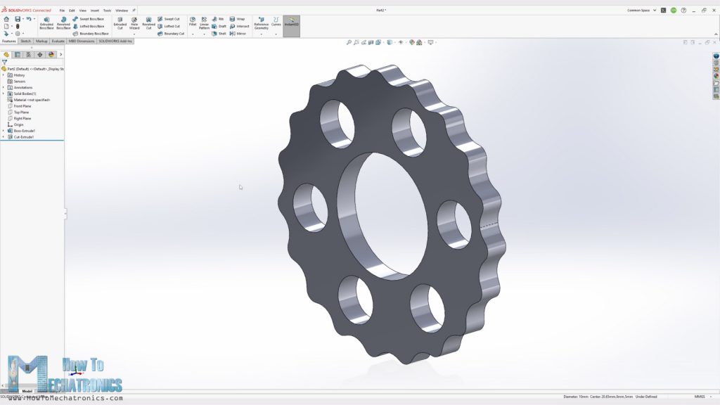 Cycloidal disk designed in SOLIDWORKS