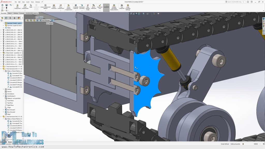 Sprocket design for 3D Printable Track
