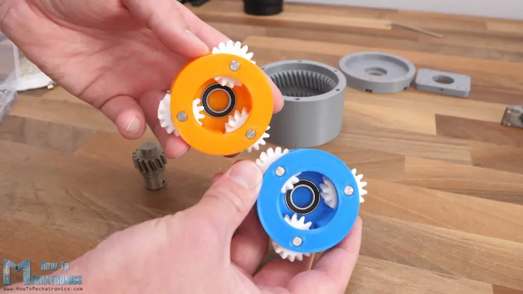 3D printed two-stage planetary gearbox assembly