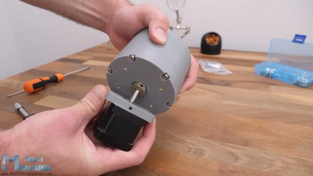 Mounting a NEMA 17 stepper motor to the 3D printed planetary gearbox