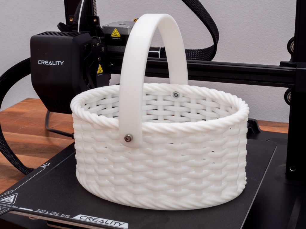 Woven basket 3D Model printed on Ender 3 V3 SE at 180 mm per second speed