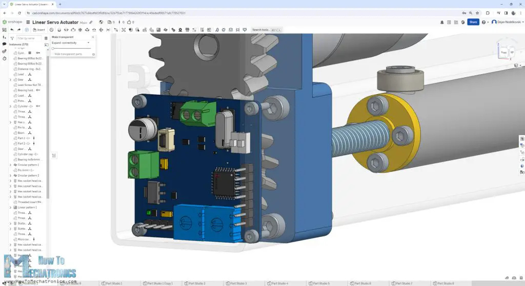 Designing the linear actuator in Onshape