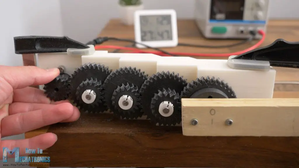 PLA Carbon Fiber 3D Printed gearbox under durability test