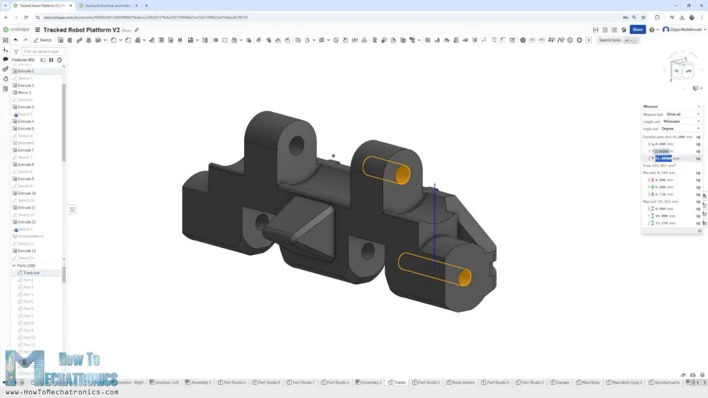 3D printed track link for DIY RC tank