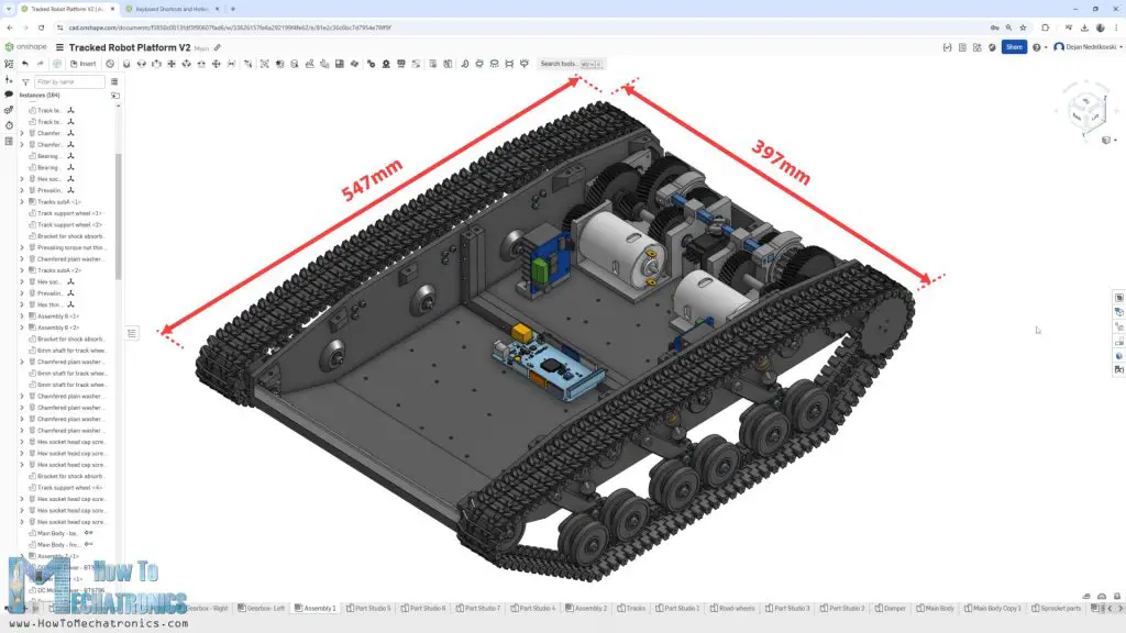 Tank overall dimensions